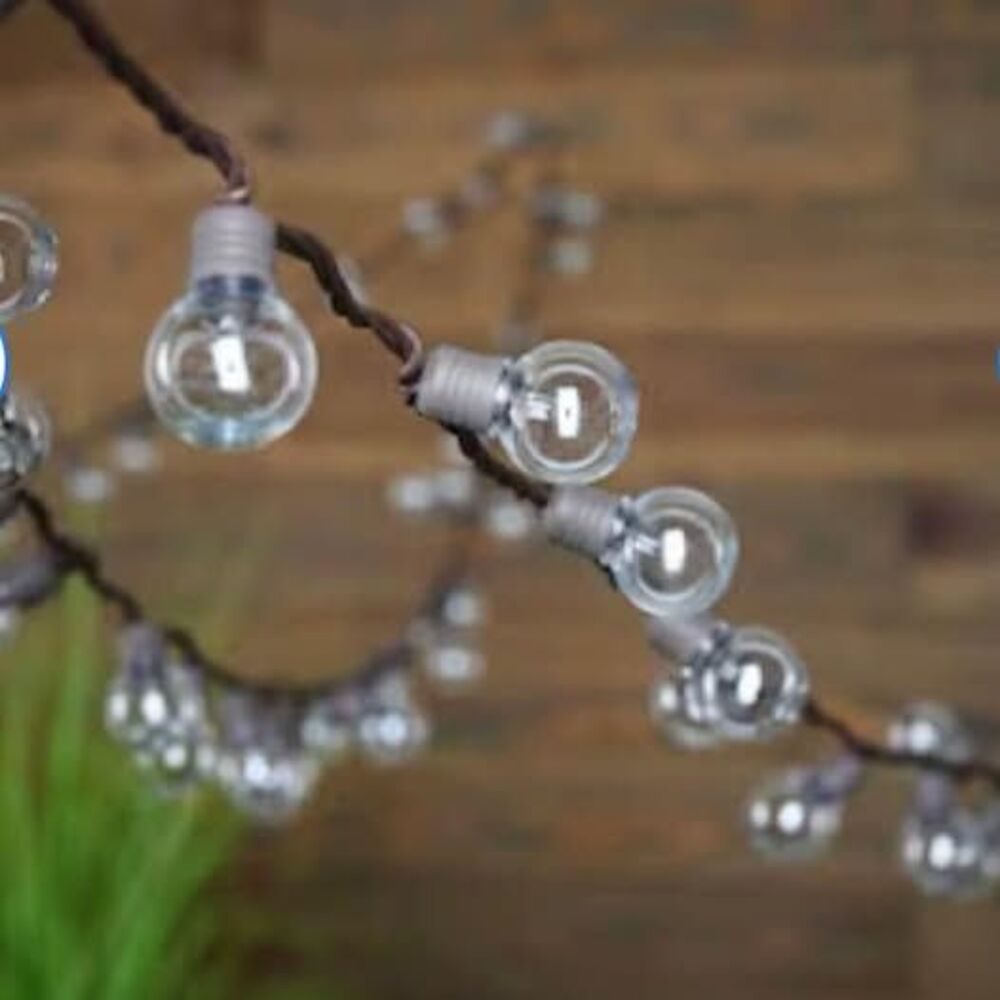 allen + roth 34-ft Plug-in Brown Indoor/Outdoor String Light with 100 White-Ligh